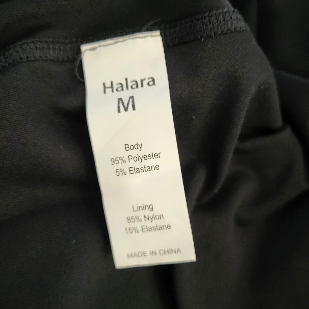 HALARA Elegant Black Mini Dress with Spaghetti Straps - Picture 4 of 6